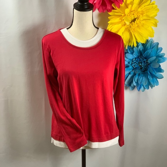 3/$10🙌White Stag Illusion Layered Long Sleeve Tee - Picture 3 of 5